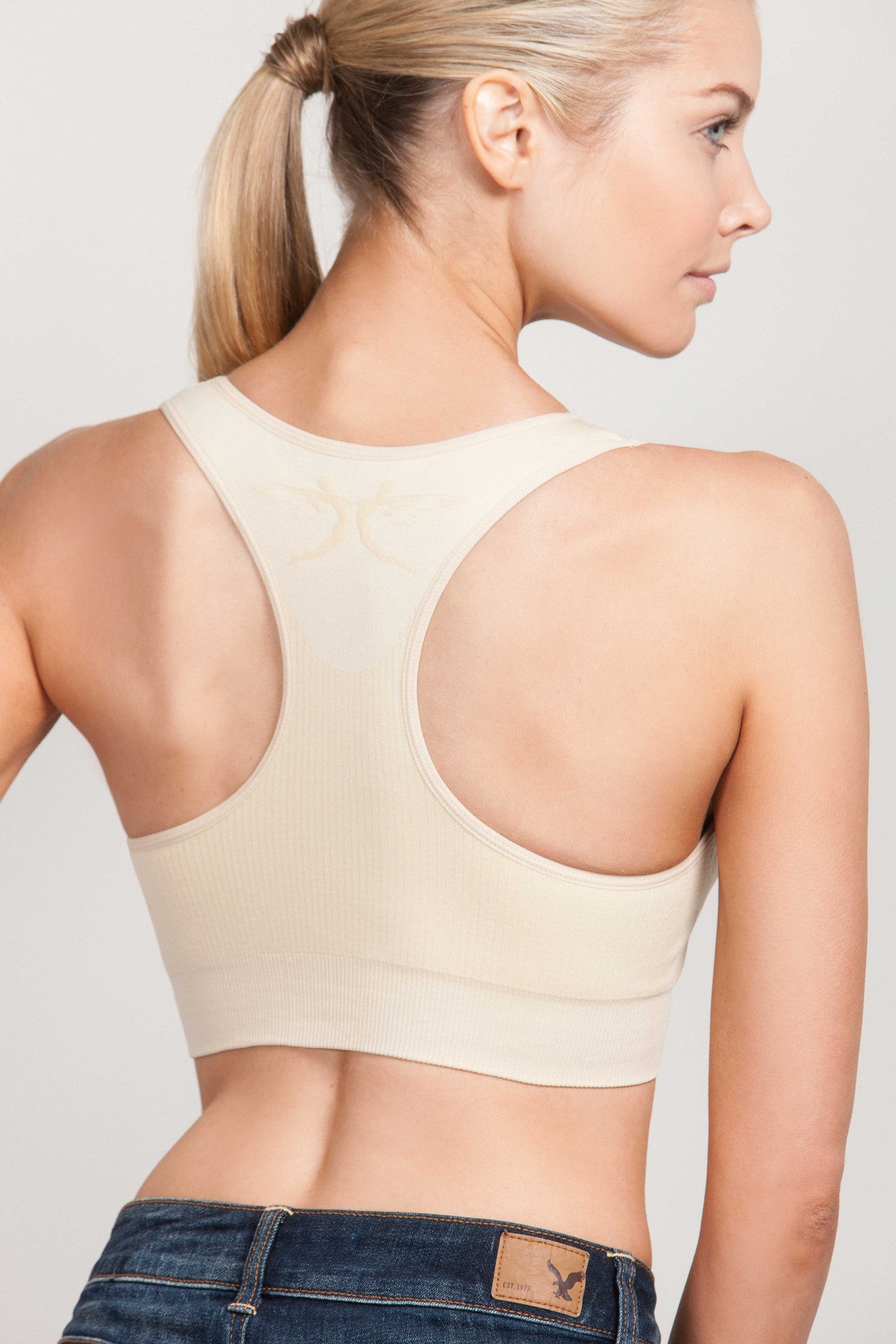 Breast Whisperer Bra for Augmented Women in Beige Back