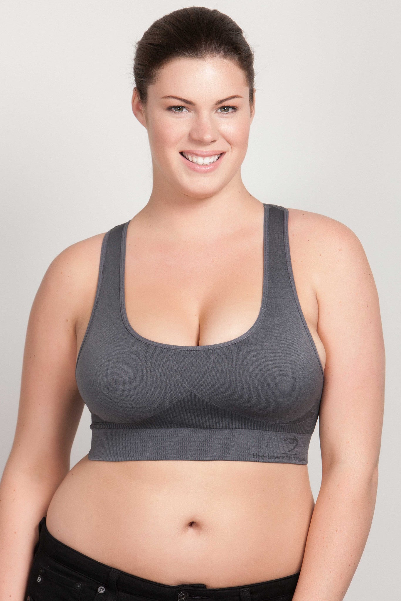 Breast Whisperer Bra for Natural Women in Charcoal Front