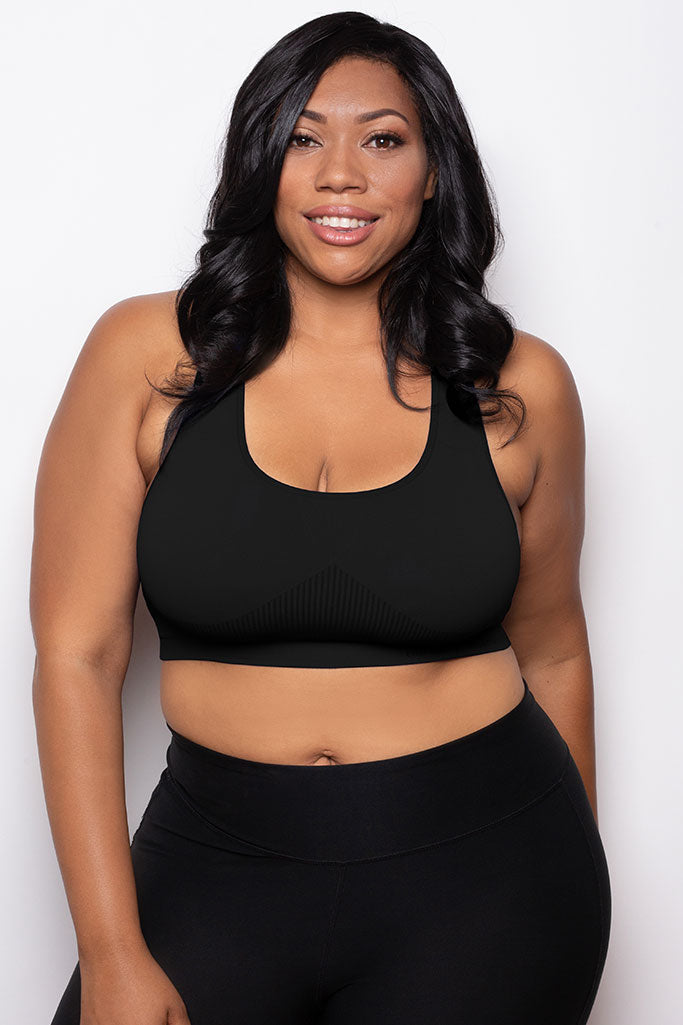 Breast Whisperer Bra Curve in Black Front Closeup