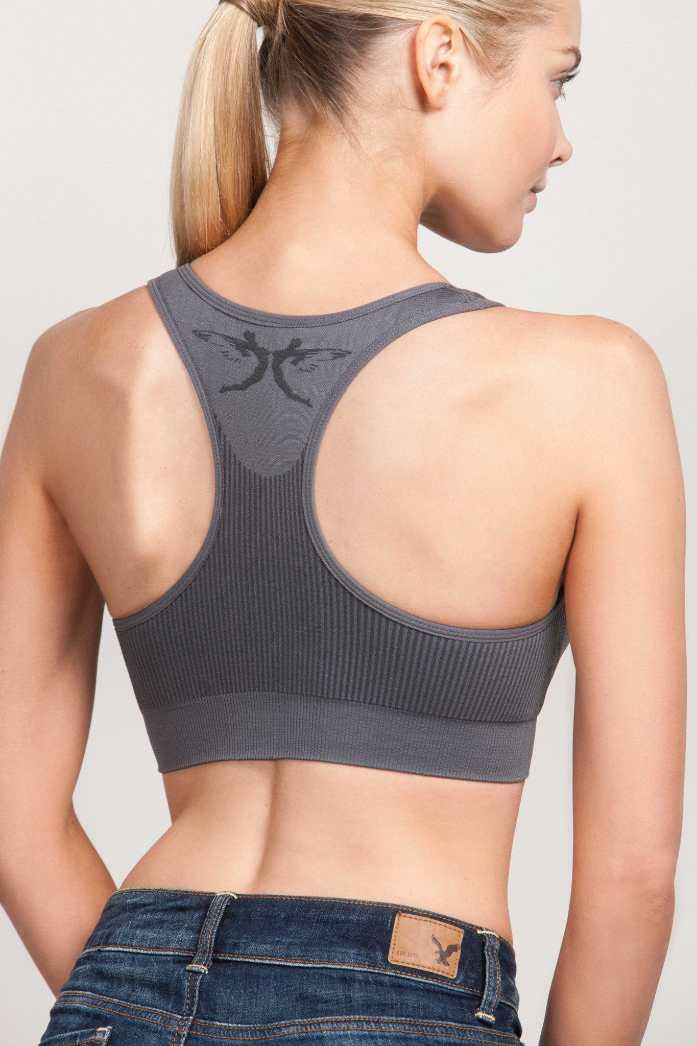 Breast Whisperer Bra for Augmented Women in Charcoal Back