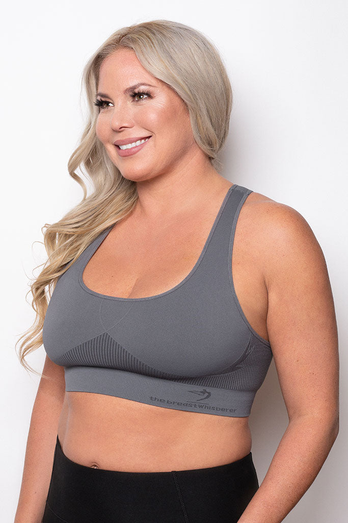 Breast Whisperer Bra Curve in Charcoal Front and Side