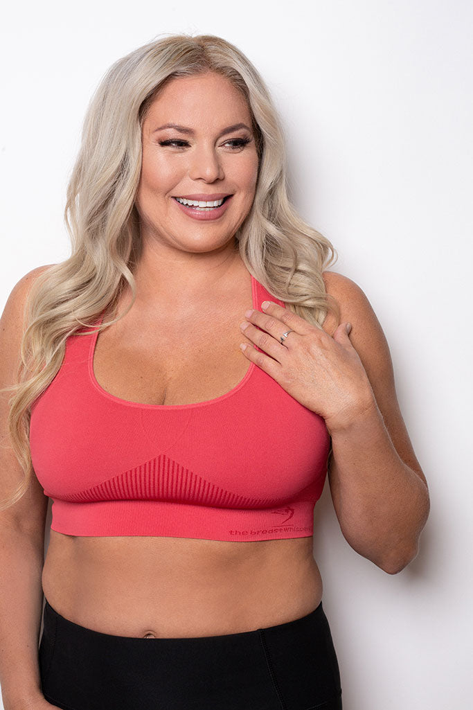 Breast Whisperer Bra Curve in Coral Front