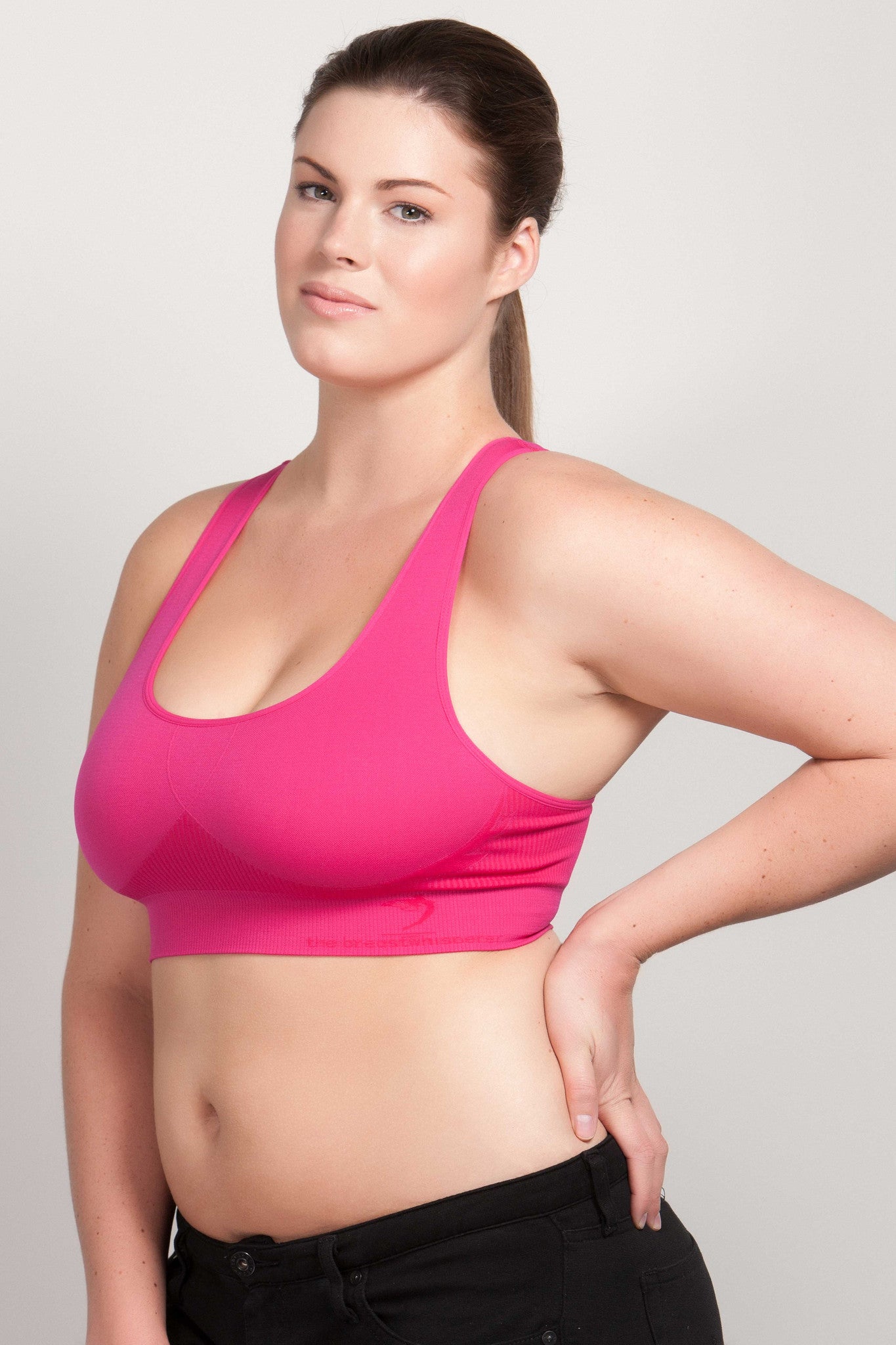 Breast Whisperer Bra for Natural Women in Hot Pink Side